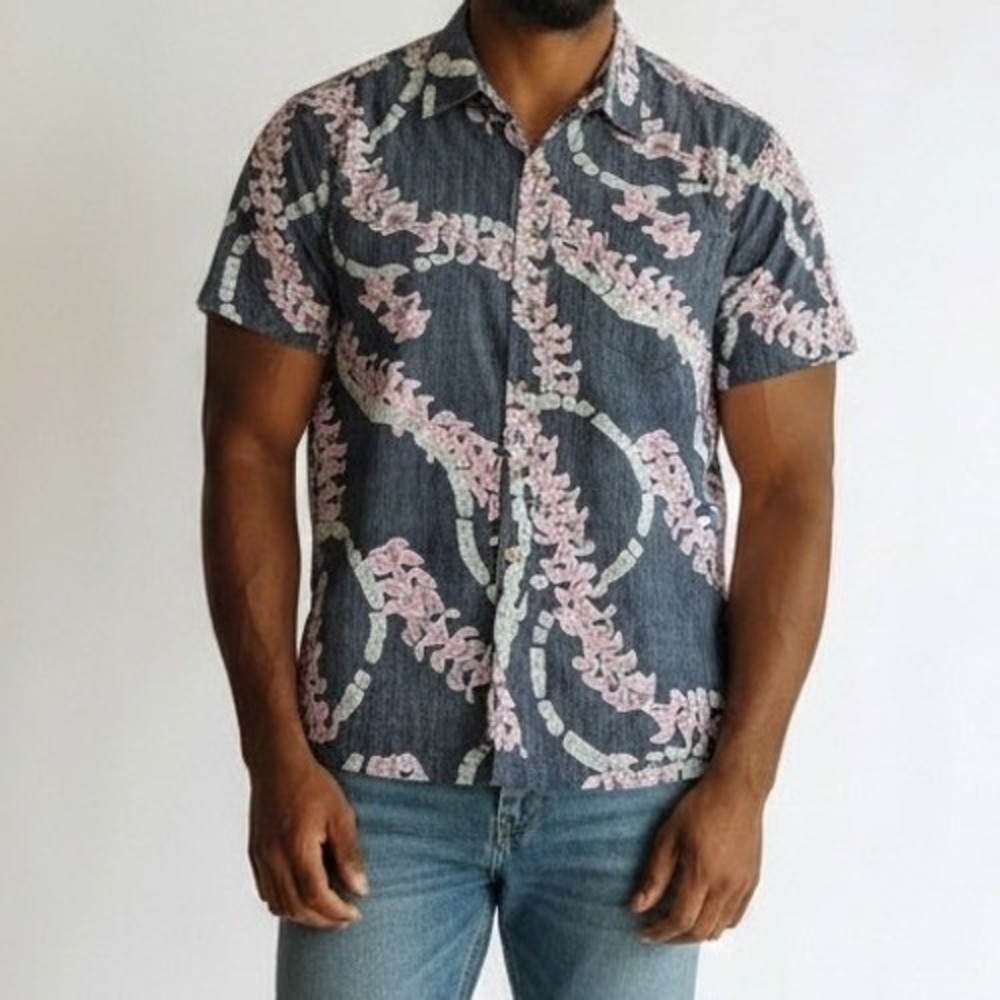 Cooke Street Honolulu Hawaiian Shirt Mens L Floral Cotton Aloha Button Up